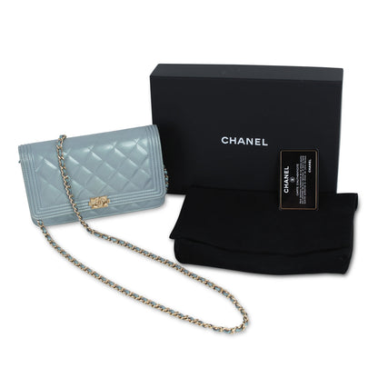 Chanel Boy WOC - Blue Patent