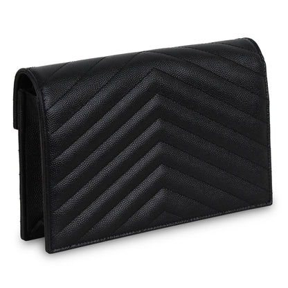 Saint Laurent Envelope Chain Wallet - Black