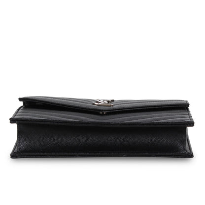 Saint Laurent Envelope Chain Wallet - Black