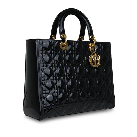 Christian Dior Patent Lady Dior - Large