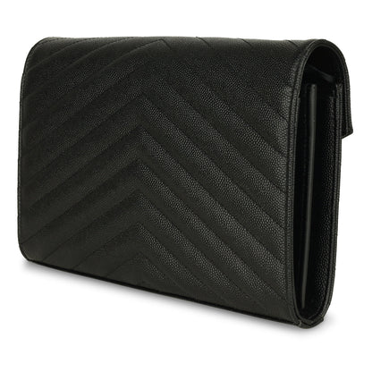 Saint Laurent Envelope Chain Wallet - Black