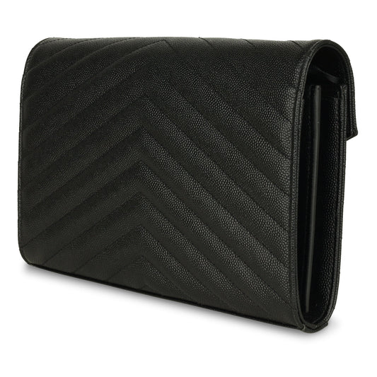 Saint Laurent Envelope Chain Wallet - Black