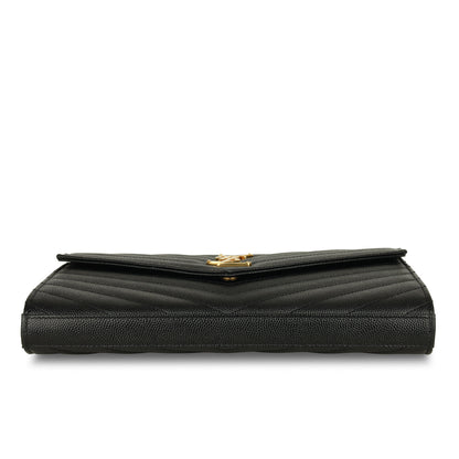 Saint Laurent Envelope Chain Wallet - Black