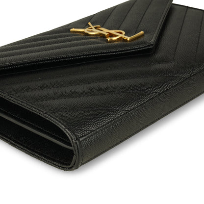 Saint Laurent Envelope Chain Wallet - Black