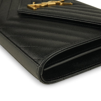 Saint Laurent Envelope Chain Wallet - Black