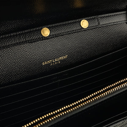 Saint Laurent Envelope Chain Wallet - Black