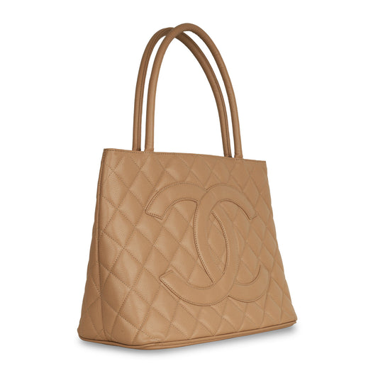 Chanel Vintage Medallion Tote - Beige