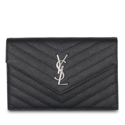Saint Laurent Envelope Chain Wallet - Black