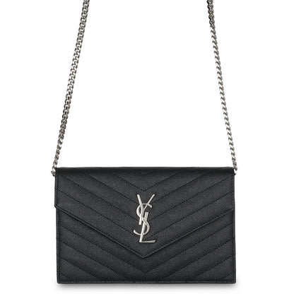Saint Laurent Envelope Chain Wallet - Black