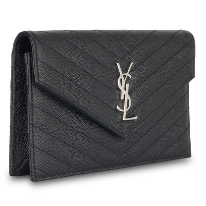 Saint Laurent Envelope Chain Wallet - Black