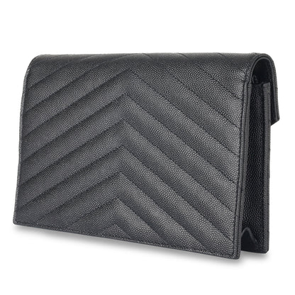 Saint Laurent Envelope Chain Wallet - Black