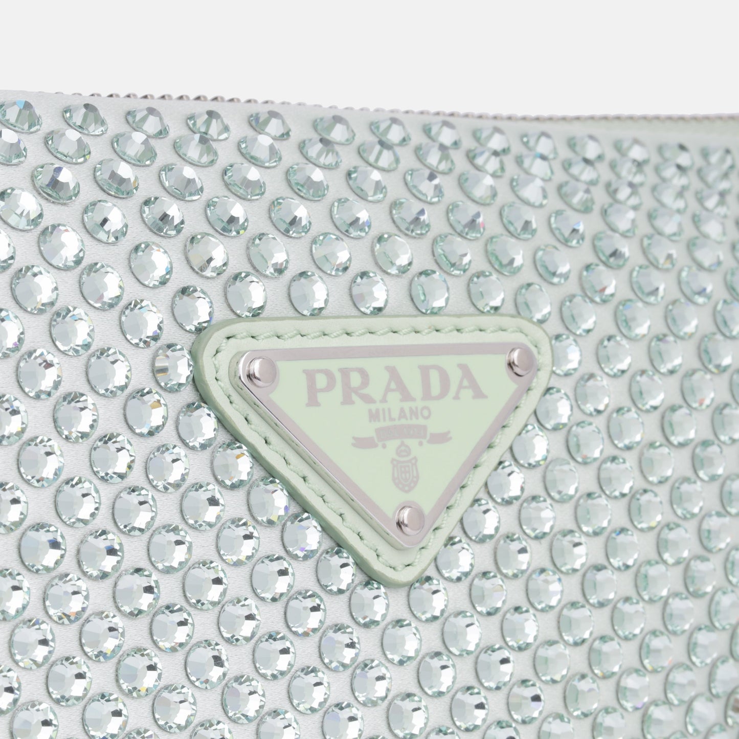 Prada Crystal Studded Satin Pouch