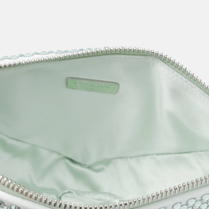 Prada Crystal Studded Satin Pouch