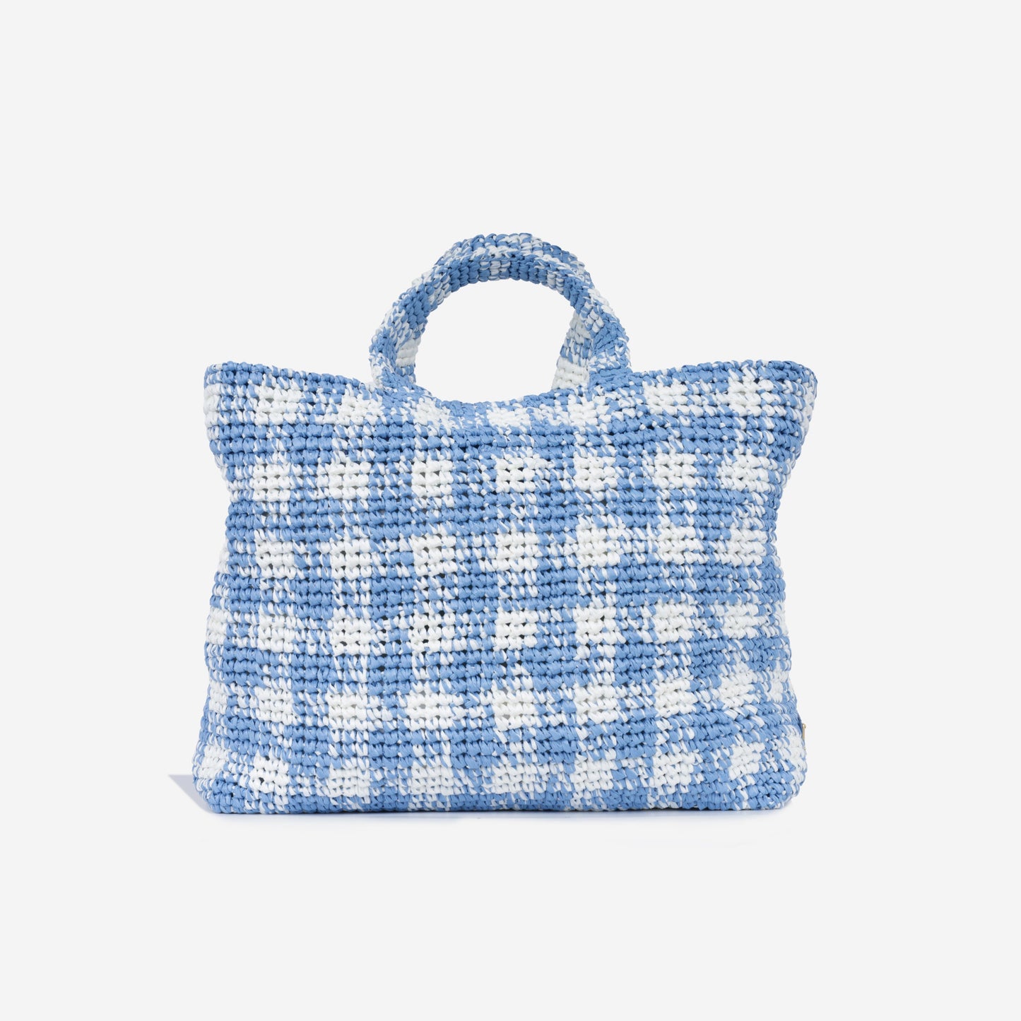 Prada Large Check Crochet Tote Bag
