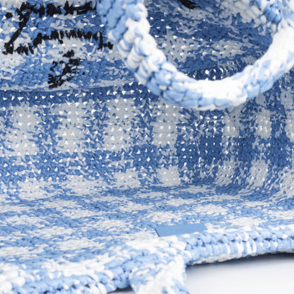 Prada Large Check Crochet Tote Bag