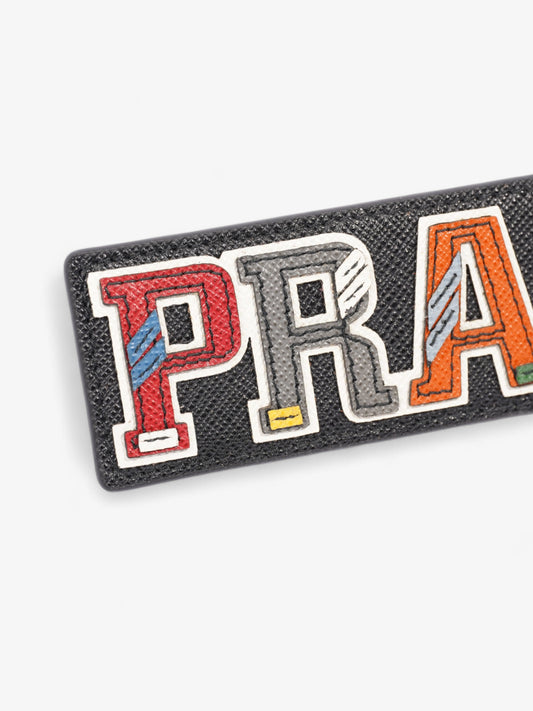 Prada Trick Pelle Key Ring Black / Multicoloured Saffiano Leather