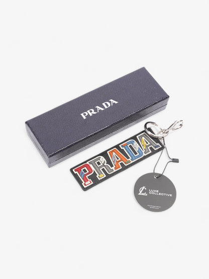 Prada Trick Pelle Key Ring Black / Multicoloured Saffiano Leather