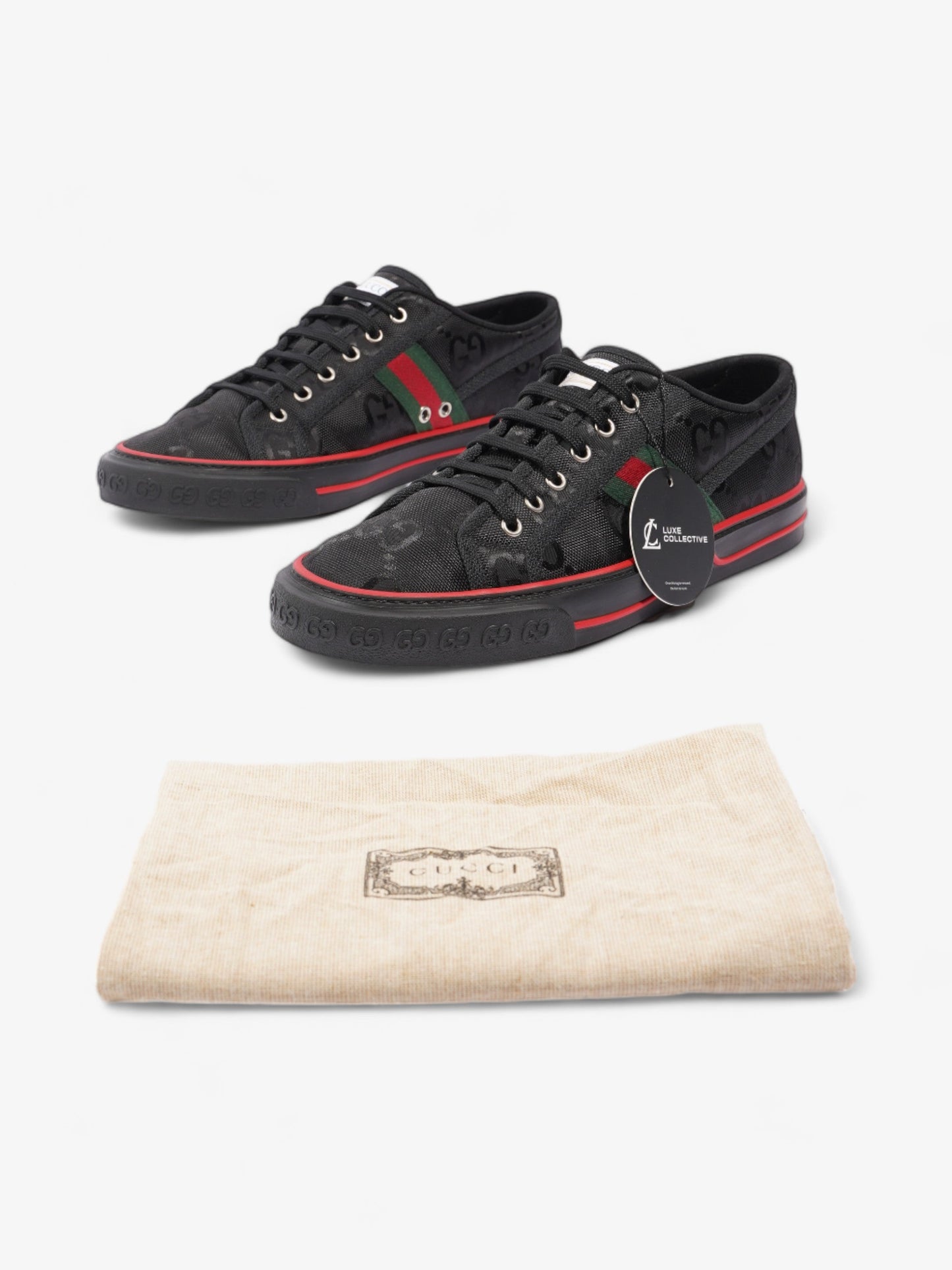 Gucci Off The Grid Sneakers Black / Red / Green Canvas EU 44 UK 10