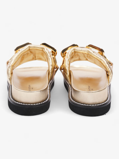 Louis Vuitton LV Sunset Flat Comfort Gold Calfskin Leather EU 40 UK 7