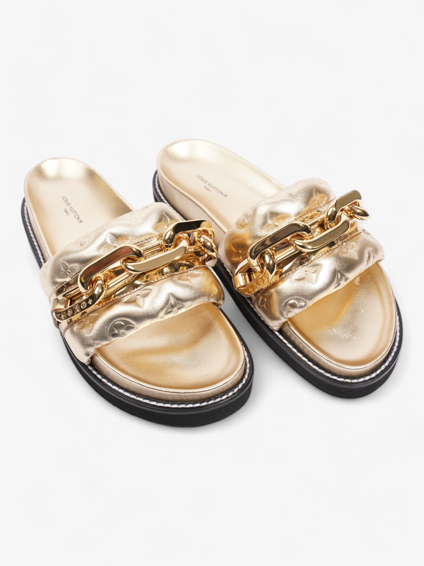 Louis Vuitton LV Sunset Flat Comfort Gold Calfskin Leather EU 40 UK 7