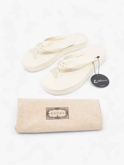 Gucci Marmont Thong Sandal Cream Rubber EU 42 UK 9