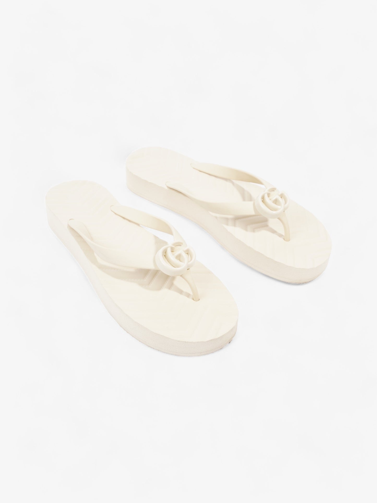 Gucci Marmont Thong Sandal Cream Rubber EU 42 UK 9