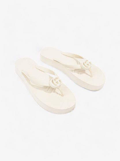 Gucci Marmont Thong Sandal Cream Rubber EU 42 UK 9