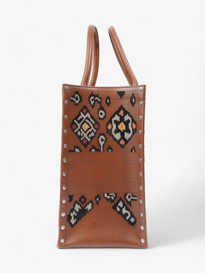 Christian Dior Book Tote Brown / Floral Leather Large