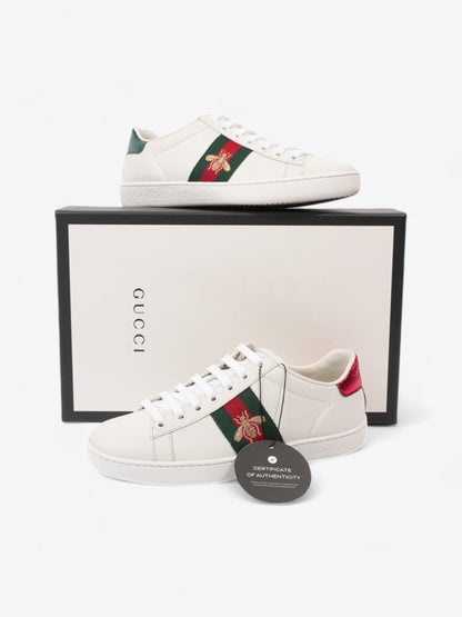 Gucci Ace Sneakers with Bee White / Red / Green Leather EU 35 UK 2