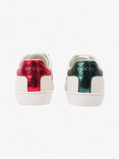 Gucci Ace Sneakers with Bee White / Red / Green Leather EU 35 UK 2