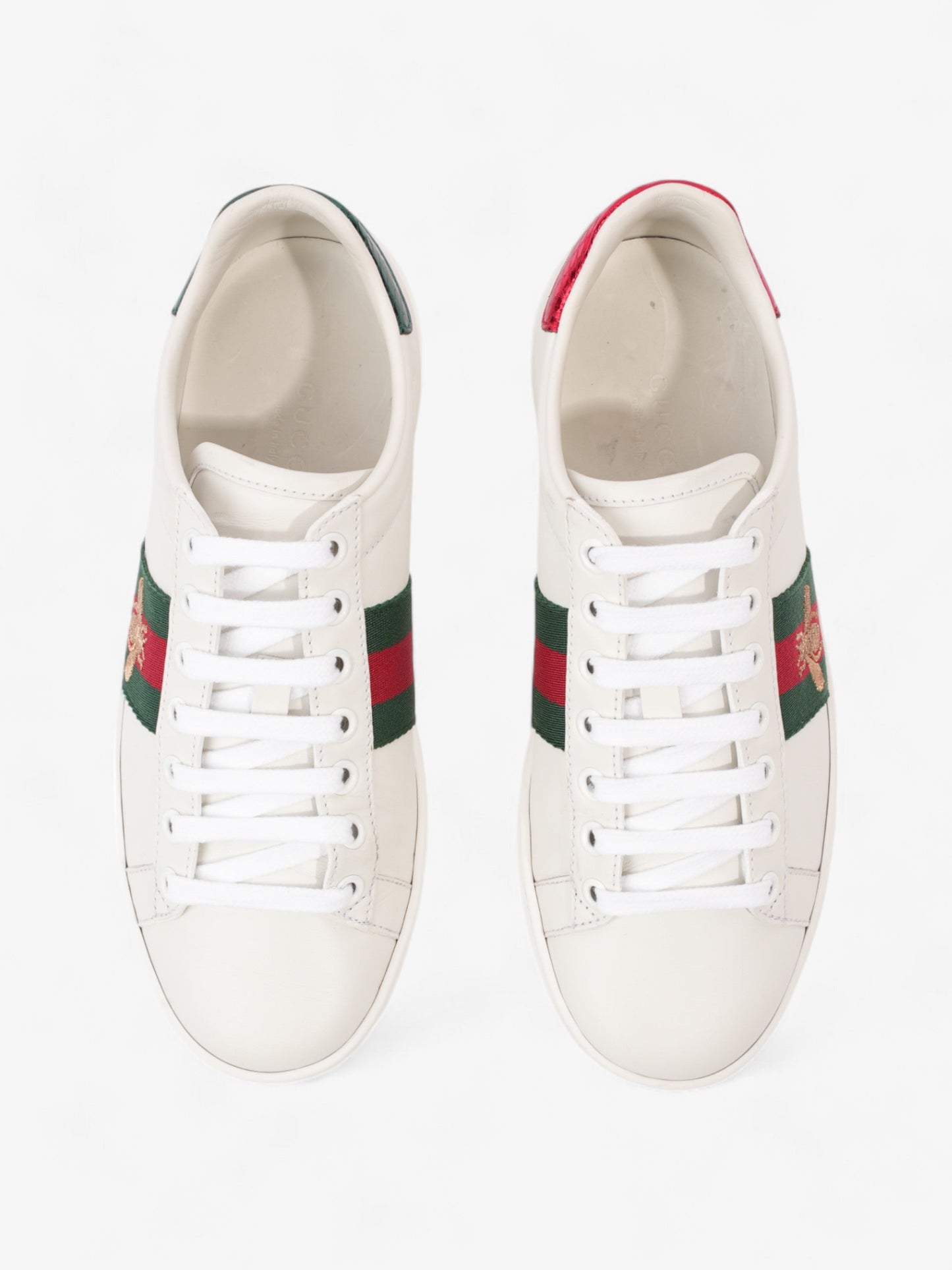 Gucci Ace Sneakers with Bee White / Red / Green Leather EU 35 UK 2