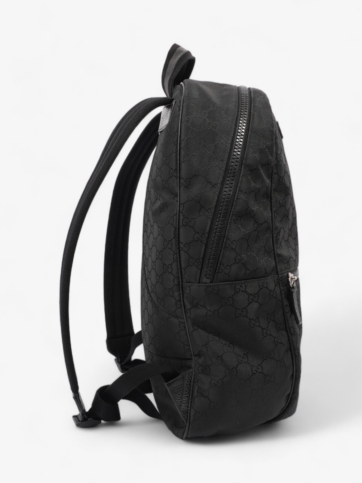 Gucci Double Zip Backpack Black GG Supreme Nylon