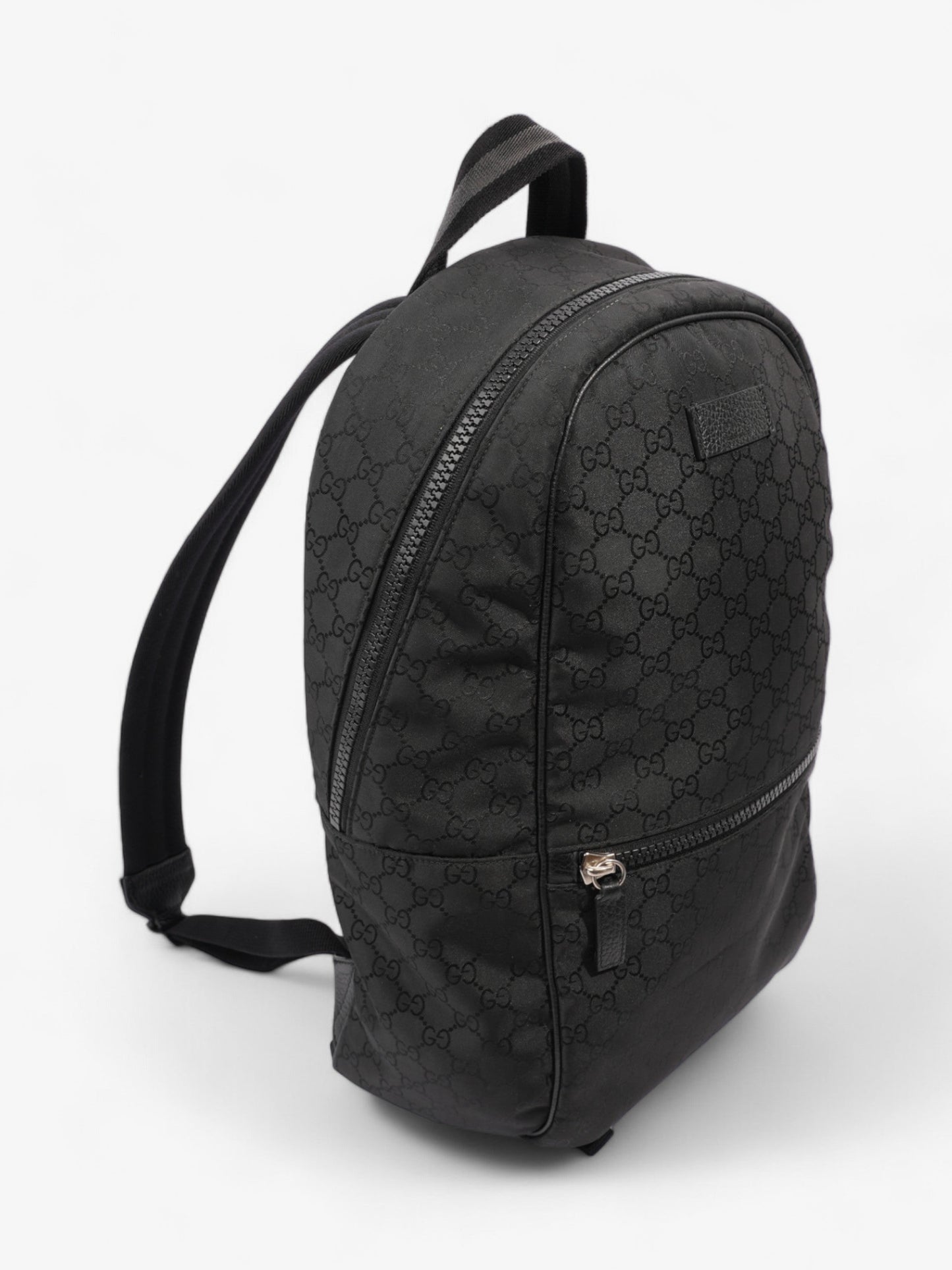 Gucci Double Zip Backpack Black GG Supreme Nylon