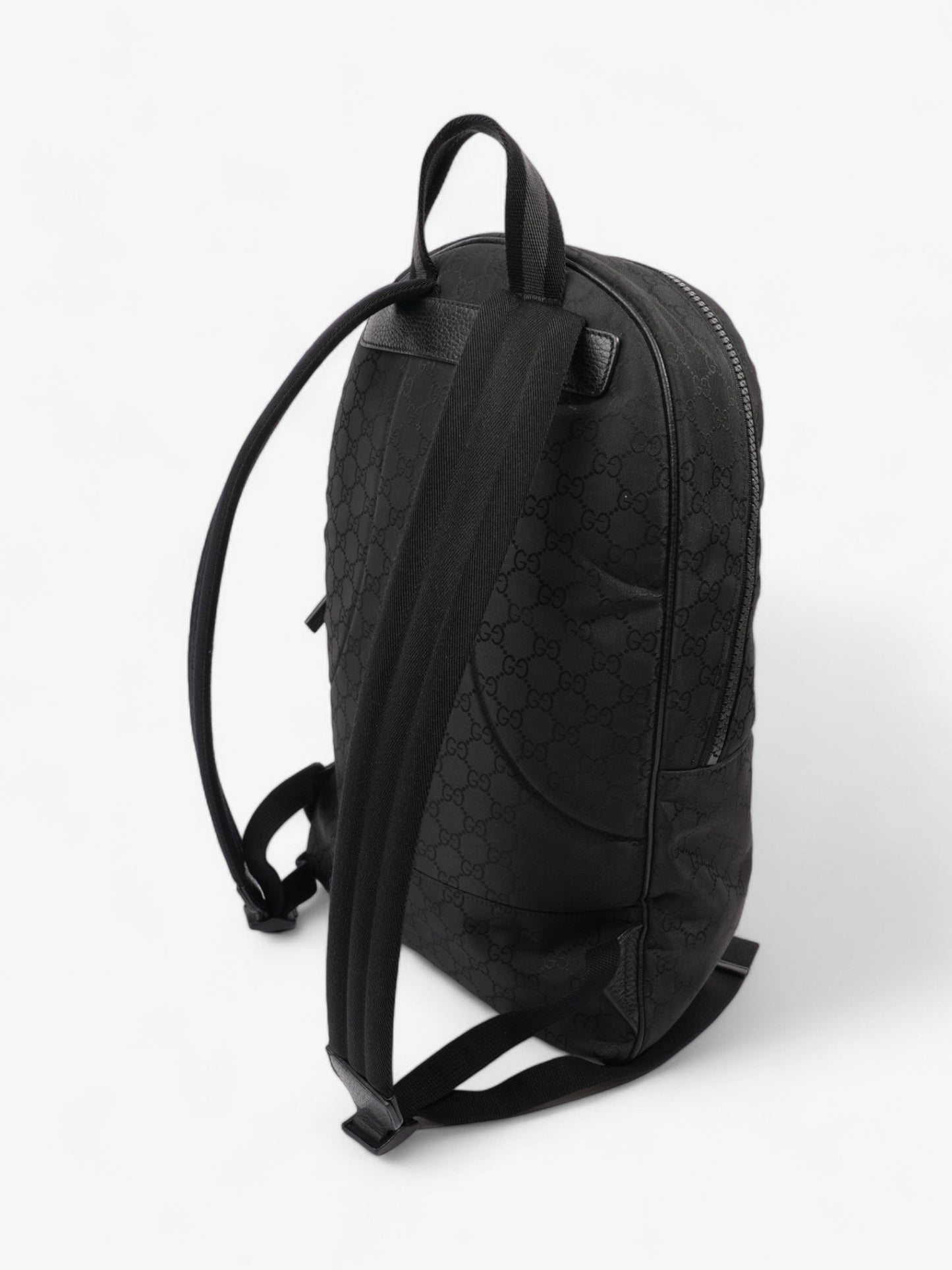 Gucci Double Zip Backpack Black GG Supreme Nylon