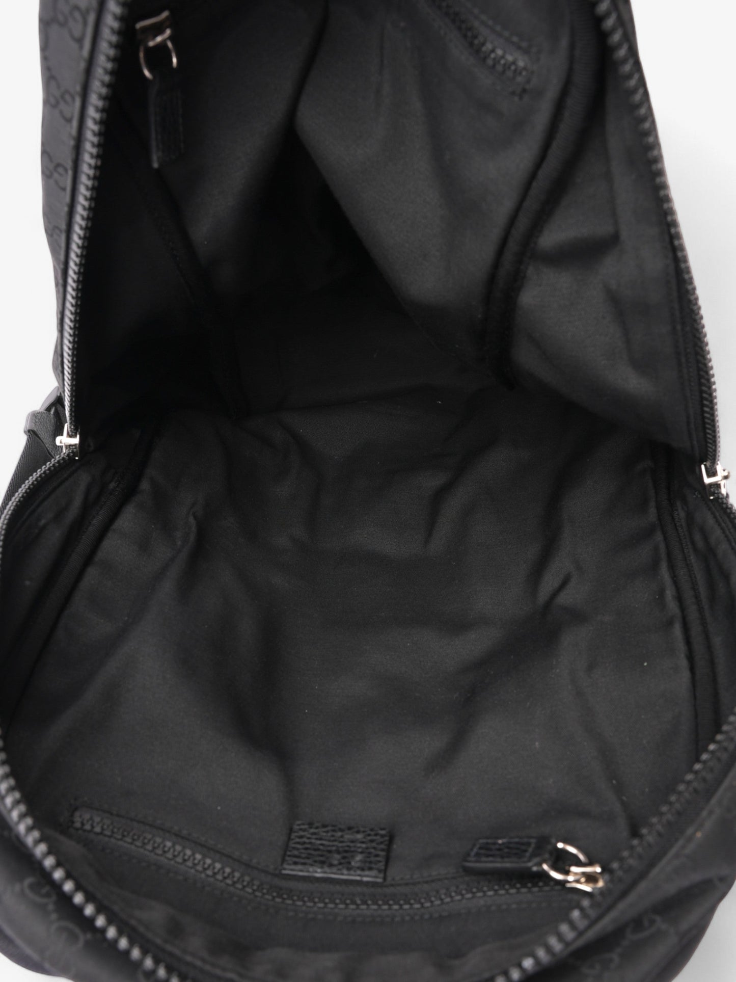 Gucci Double Zip Backpack Black GG Supreme Nylon