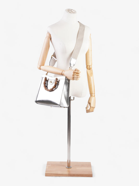Gucci Diana Metallic Silver Leather Small