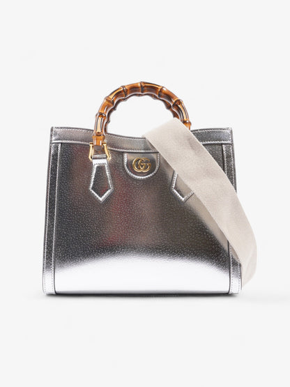 Gucci Diana Metallic Silver Leather Small
