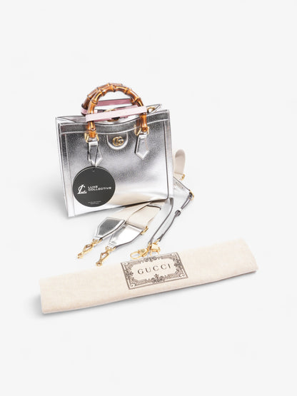 Gucci Diana Metallic Silver Leather Small