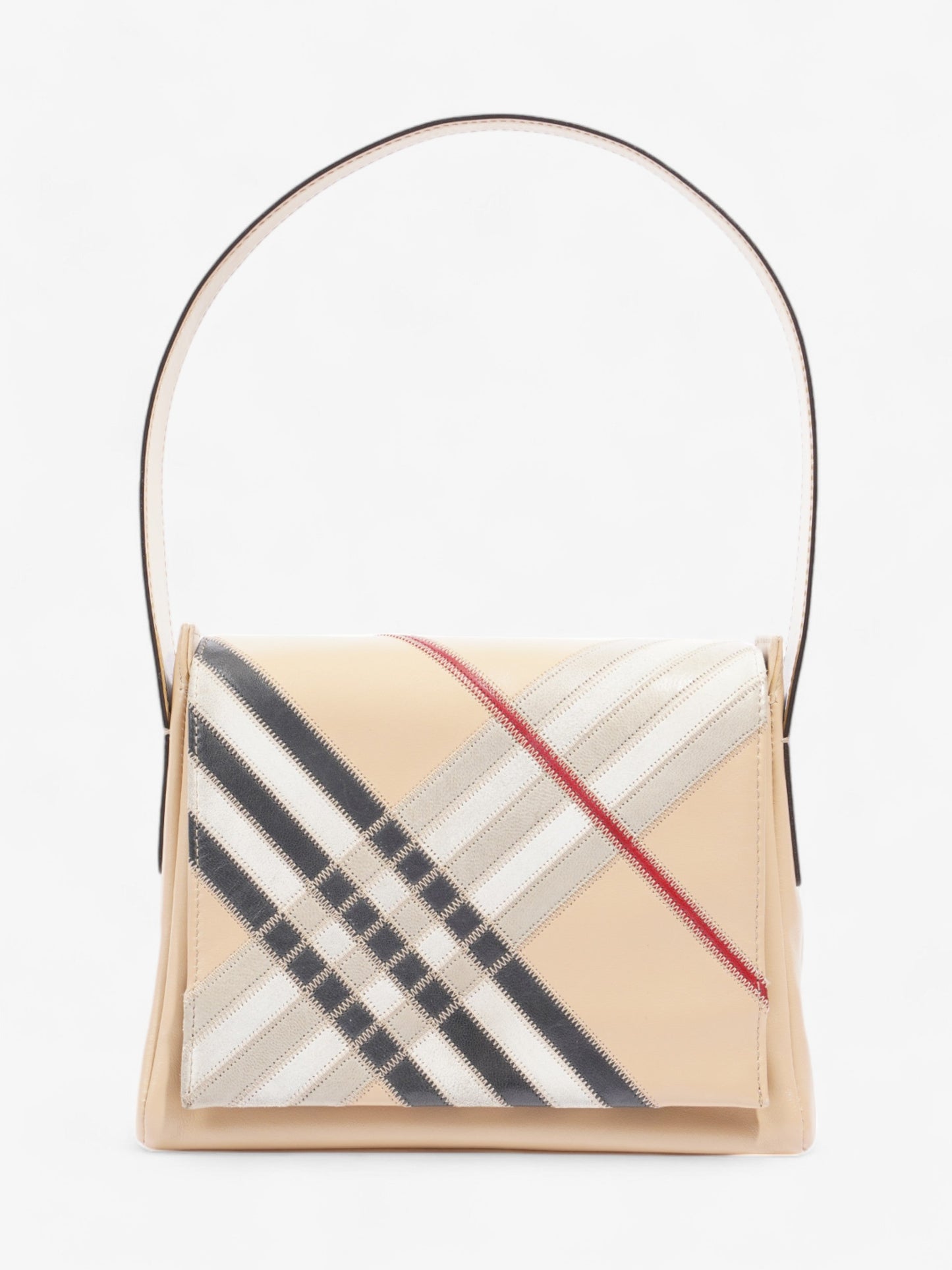 Burberry Shoulder Bag Beige / Red / Black Leather