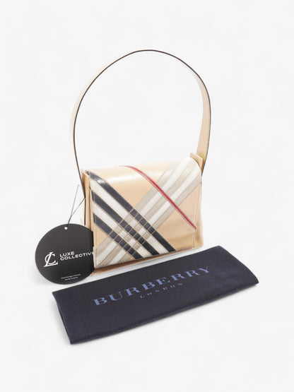 Burberry Shoulder Bag Beige / Red / Black Leather
