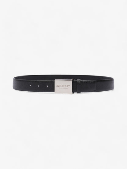Burberry Burberry Plaque Buckle Belt Black Leather 105cm 42"