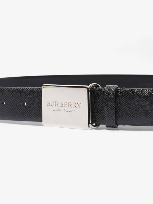 Burberry Burberry Plaque Buckle Belt Black Leather 105cm 42"