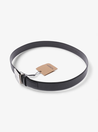 Burberry Burberry Plaque Buckle Belt Black Leather 105cm 42"