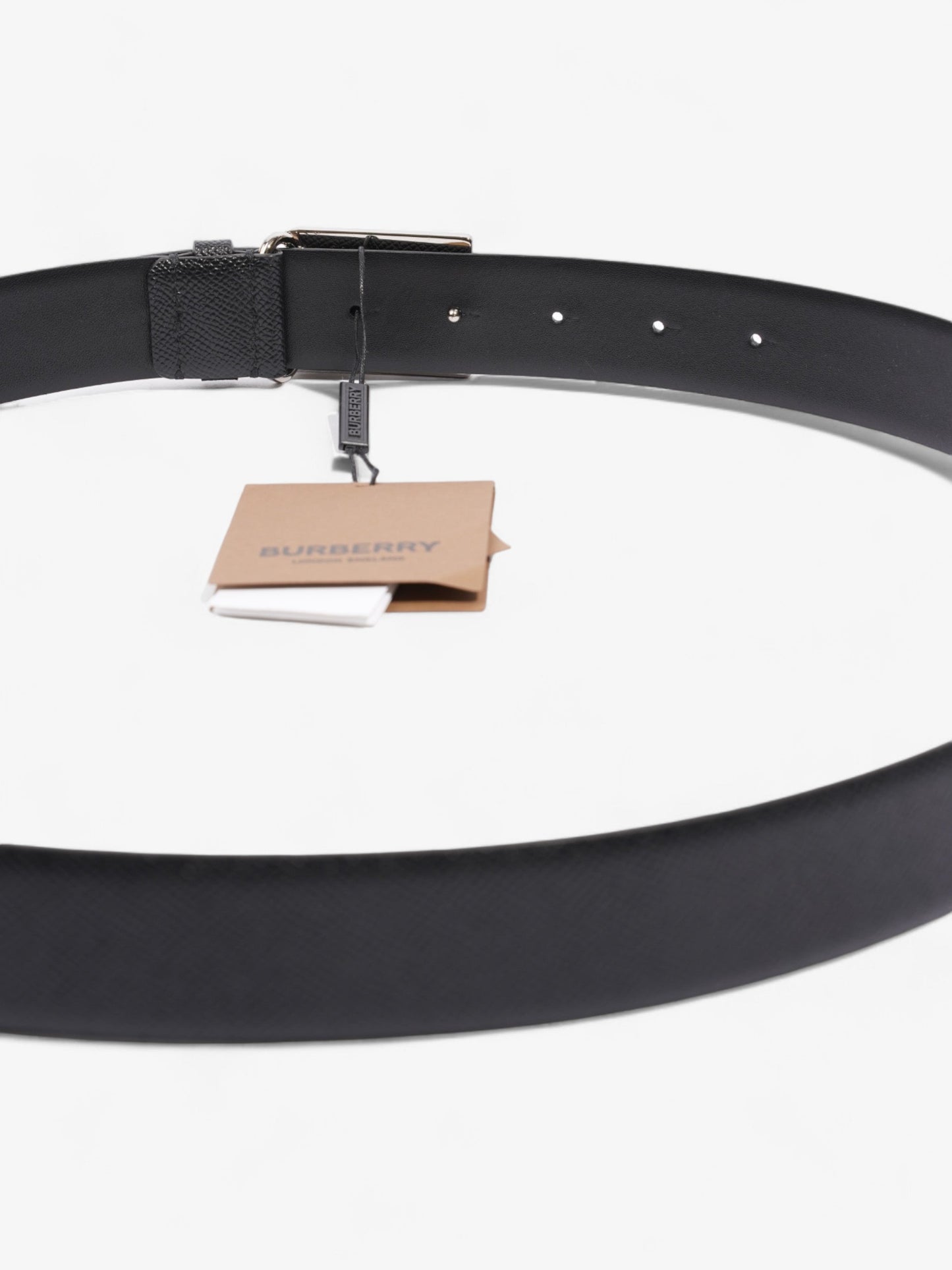 Burberry Burberry Plaque Buckle Belt Black Leather 105cm 42"
