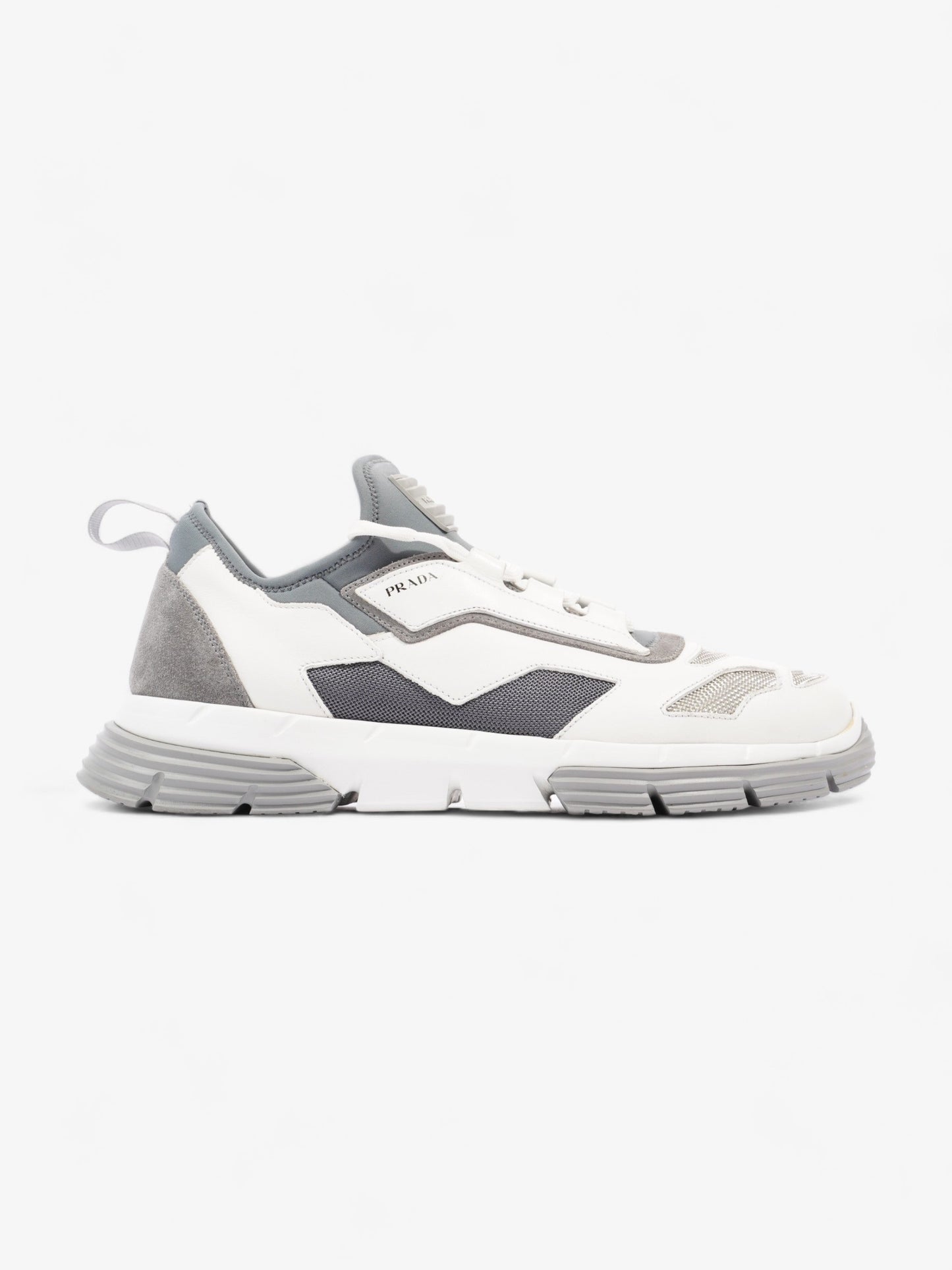 Prada Nevada Sport Low Top Sneaker White / Blue Leather EU 43.5 UK 9.5