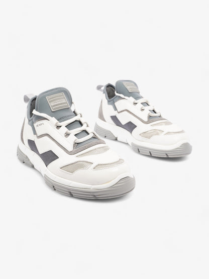 Prada Nevada Sport Low Top Sneaker White / Blue Leather EU 43.5 UK 9.5