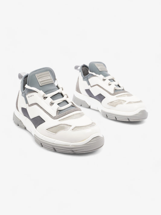 Prada Nevada Sport Low Top Sneaker White / Blue Leather EU 43.5 UK 9.5