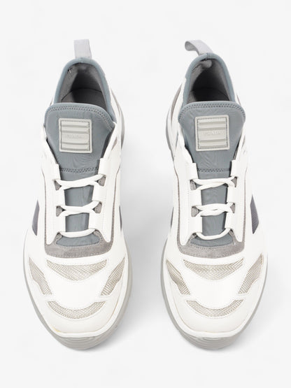 Prada Nevada Sport Low Top Sneaker White / Blue Leather EU 43.5 UK 9.5