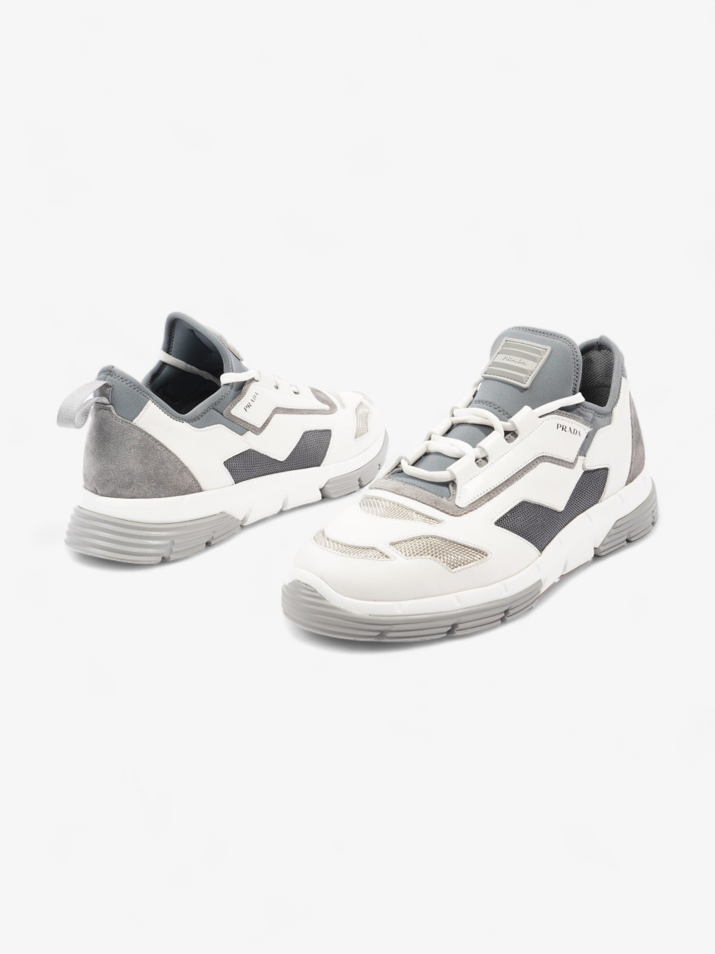 Prada Nevada Sport Low Top Sneaker White / Blue Leather EU 43.5 UK 9.5