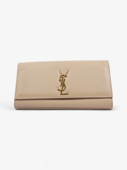 Saint Laurent Kate Monogram Clutch Beige Leather